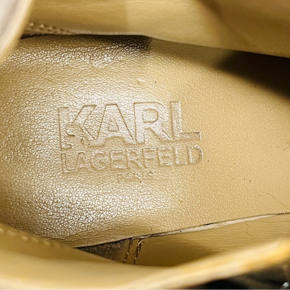 Karl Lagerfeld Ankle Boot Tan Gray Suede Genuine Leather Classic Side Zip Sz 5.5 - Picture 2 of 16